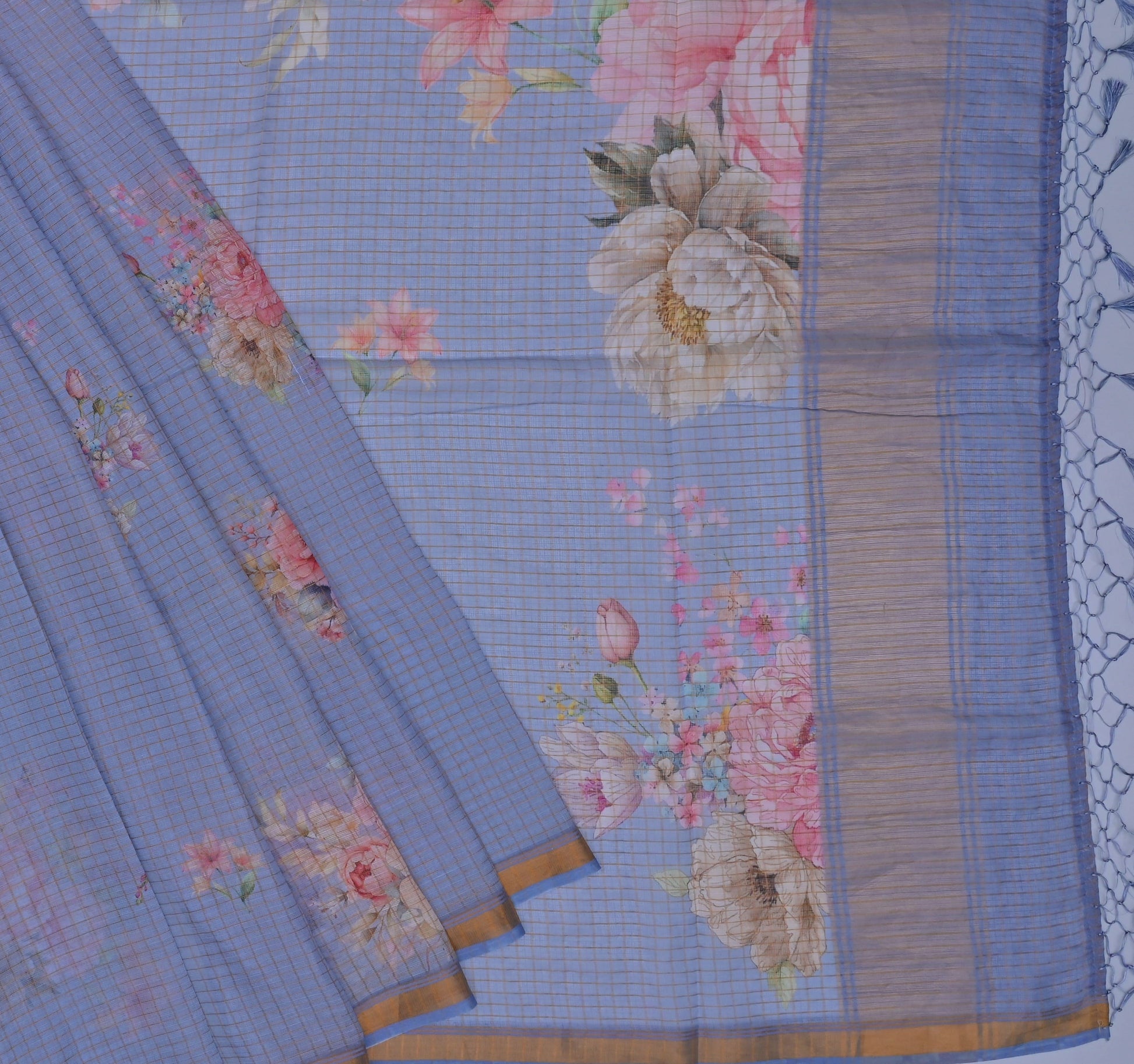 Pure Cotton Kota Doria Digital Print Saree