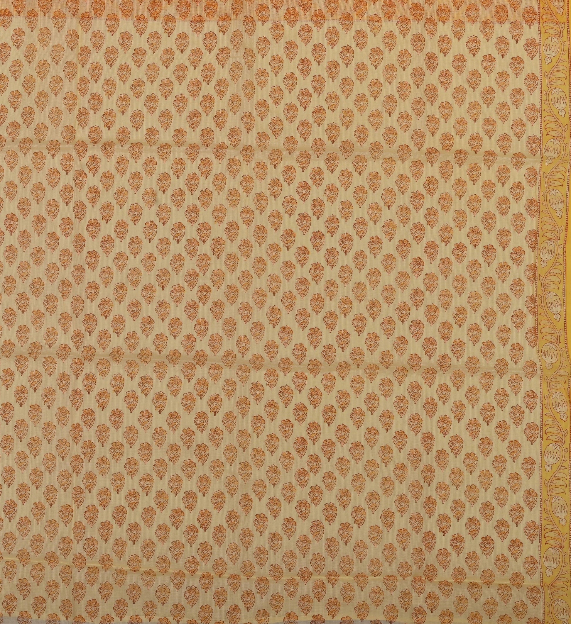 Pure Silk Kota Doria Hand Block Printed Dress Material