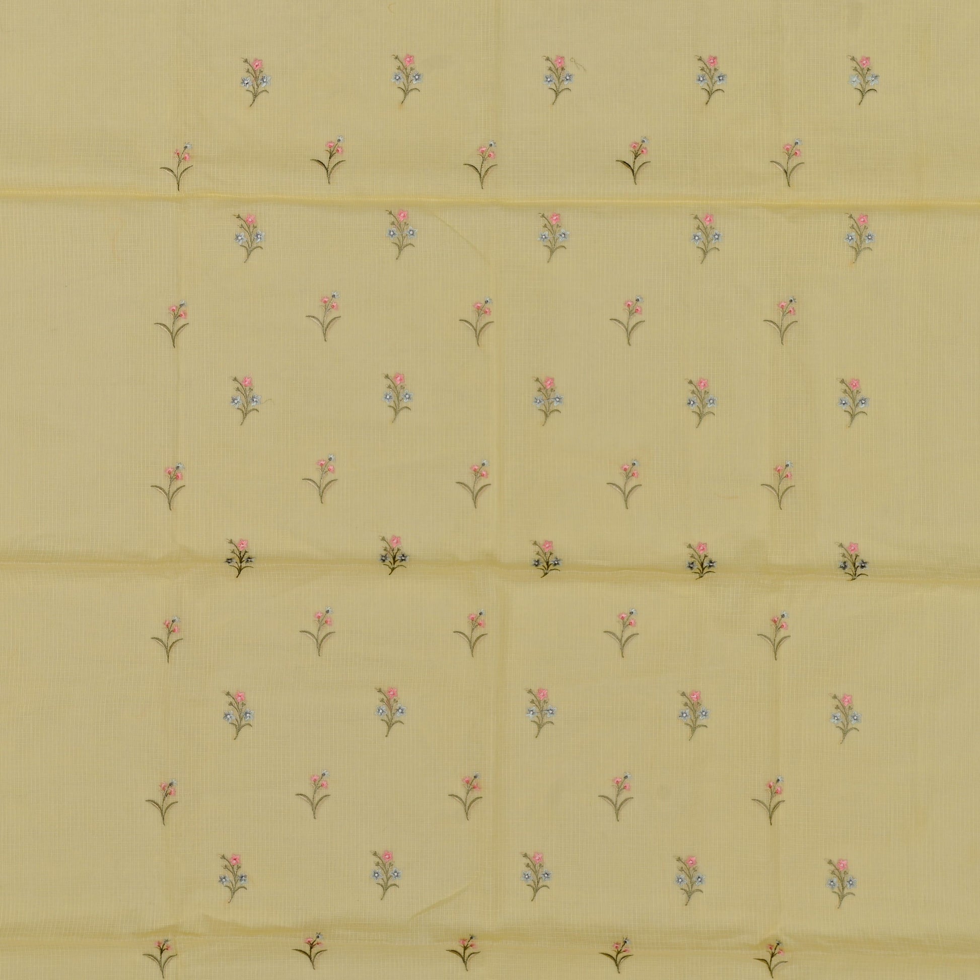 Pure Coton Kota Doria Embroidered Dress Material