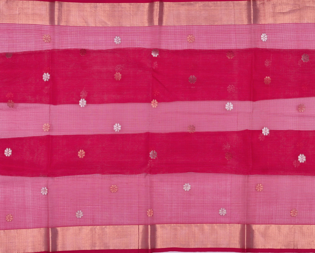 Handwoven Real Zari Kota Doria Saree