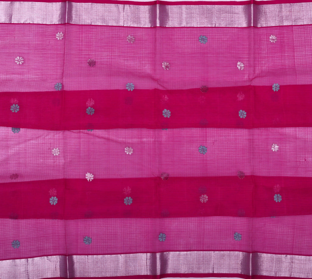 Handwoven Real Zari Kota Doria Saree