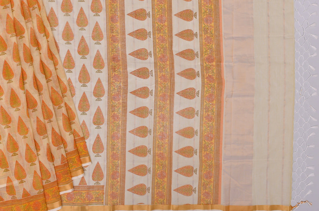 Pure Cotton Kota Doria Printed Saree