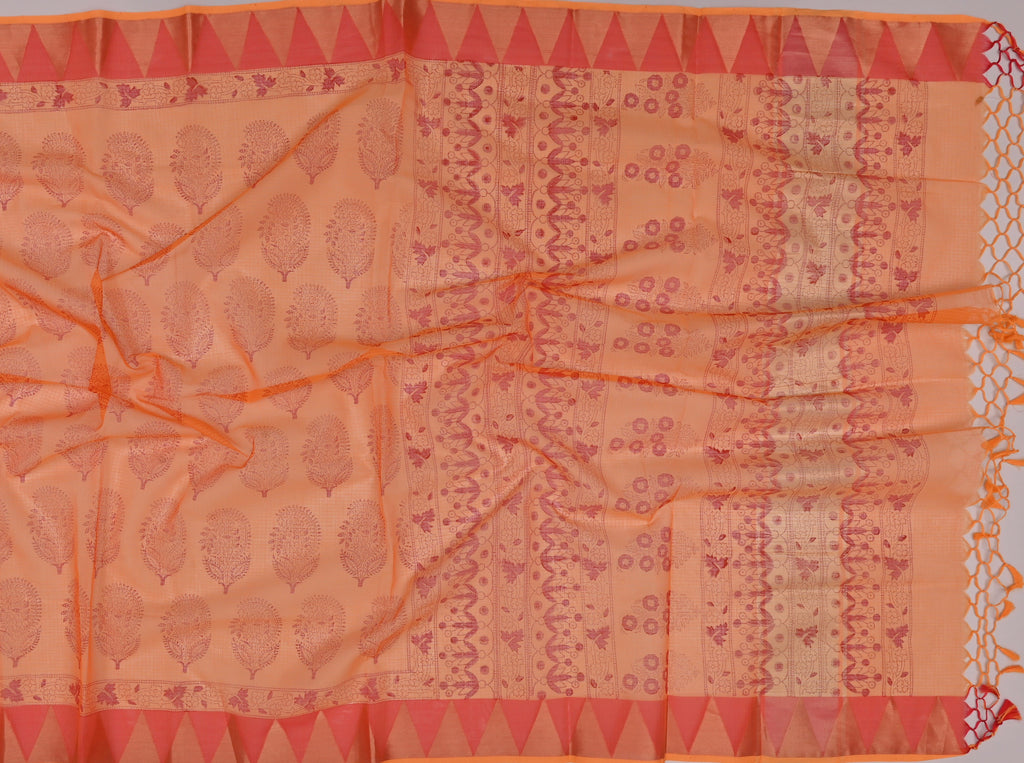 Pure Cotton Kota Doria Print Saree