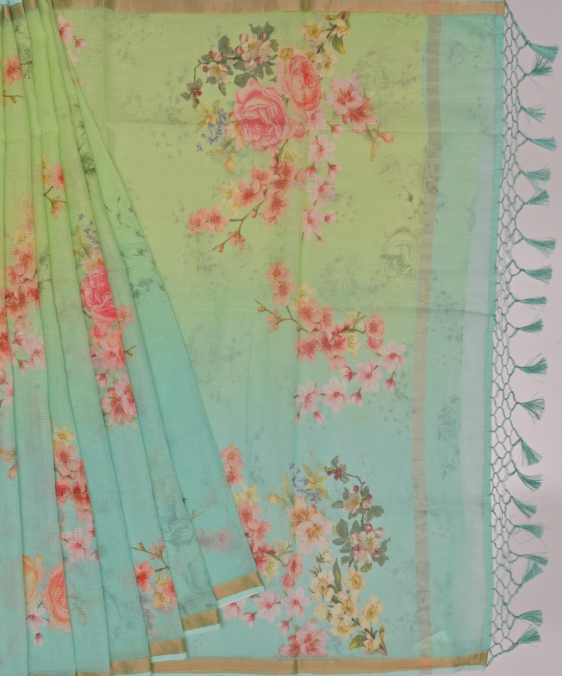 Pure Cotton Kota Doria Digital Print Saree