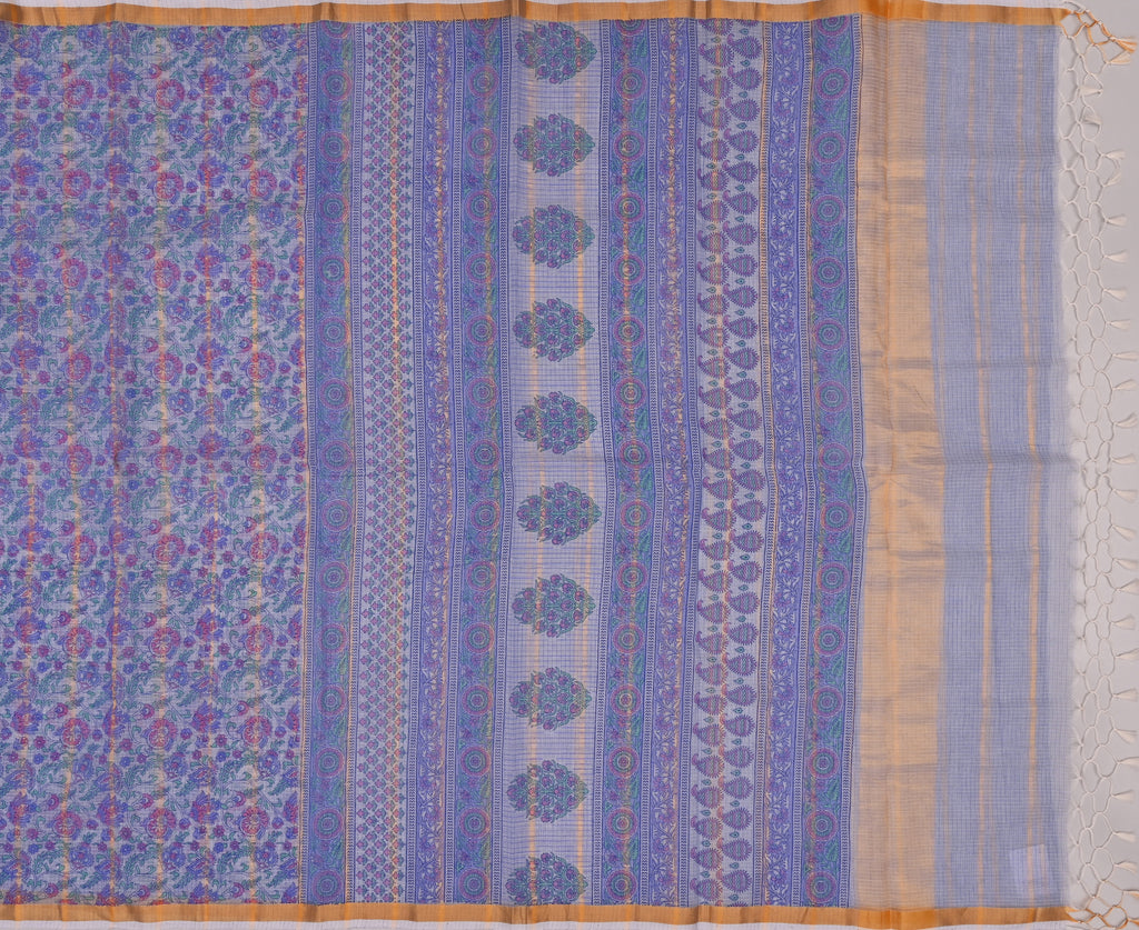 Pure Cotton Kota Doria Printed Saree
