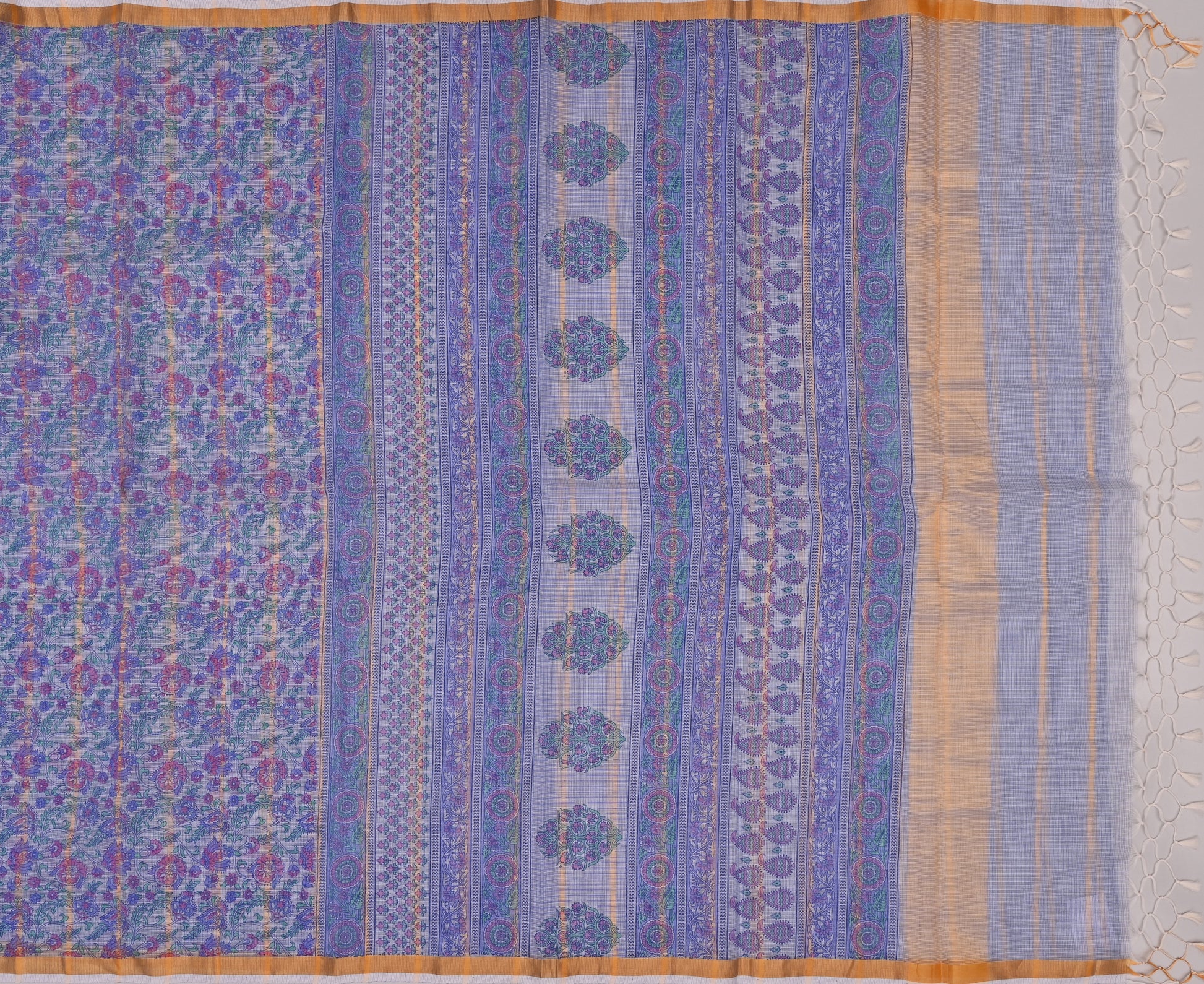 Pure Cotton Kota Doria Printed Saree