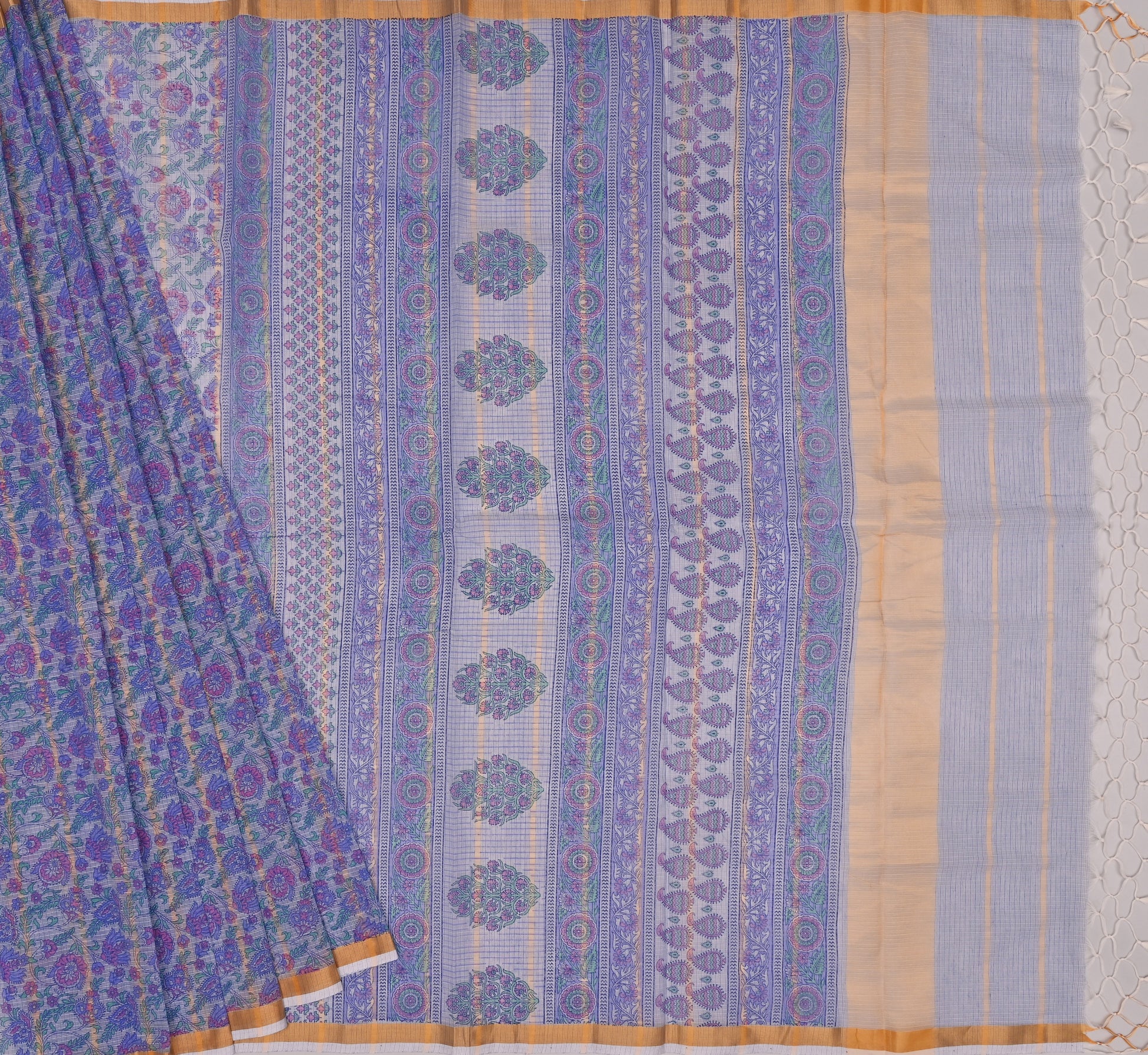 Pure Cotton Kota Doria Printed Saree