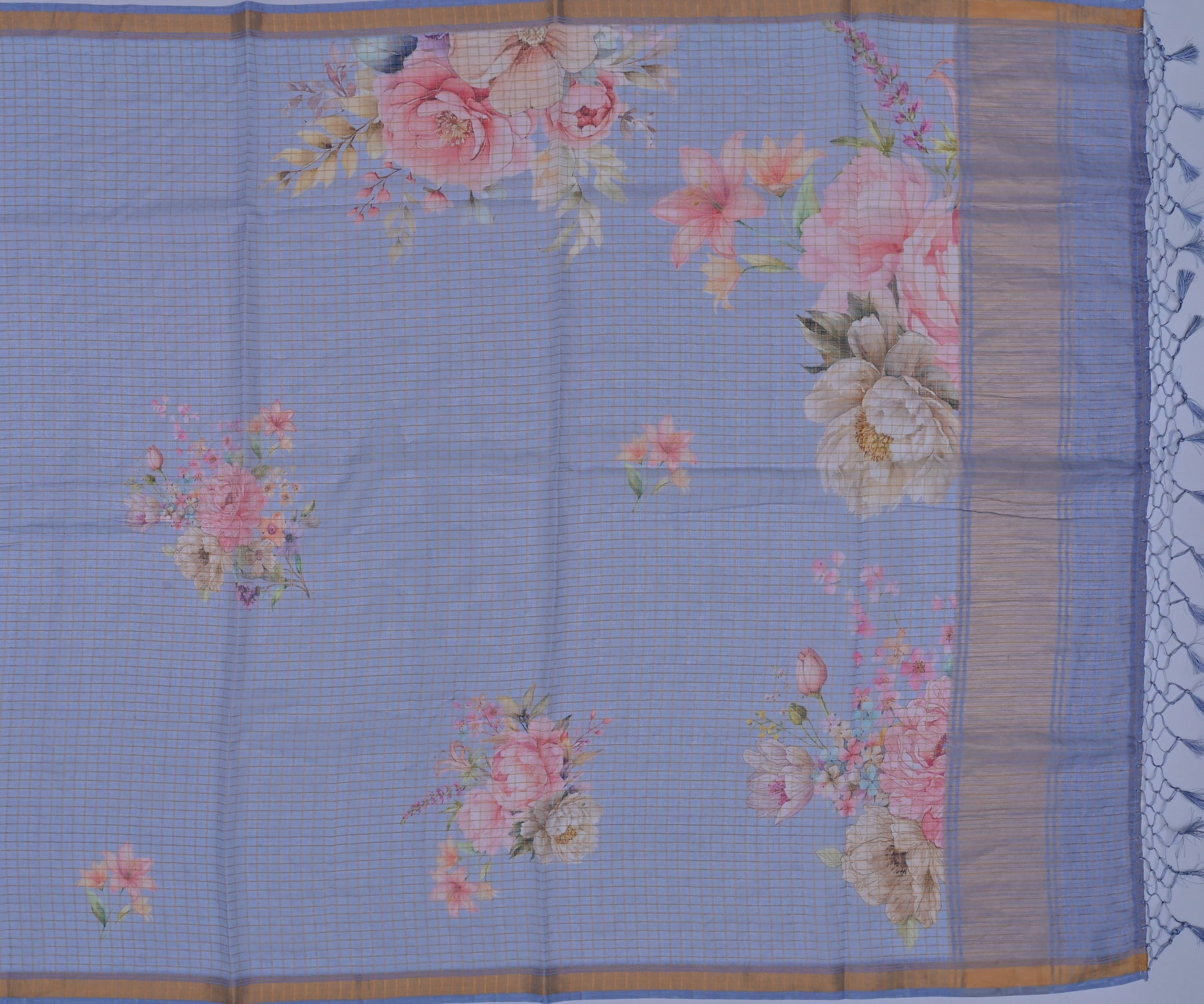 Pure Cotton Kota Doria Digital Print Saree