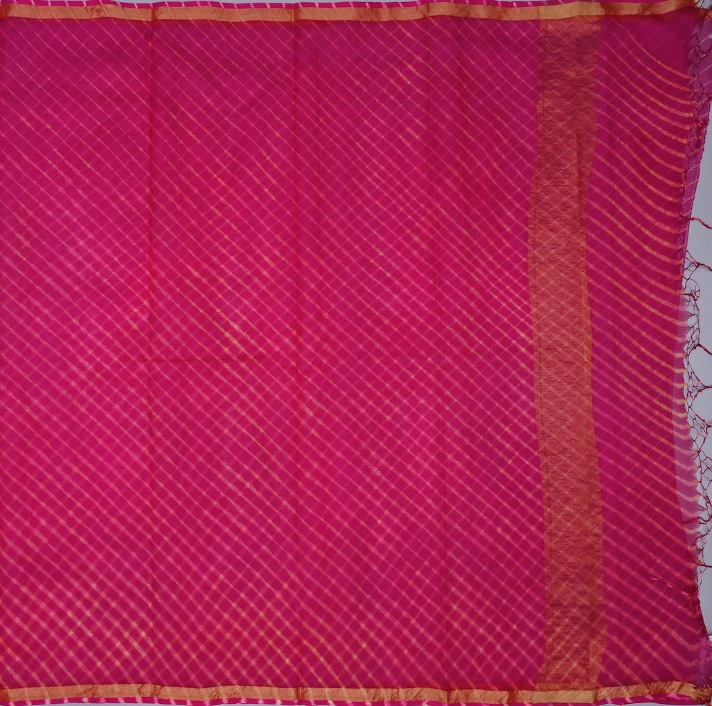 Pure Silk Kota Doria Tiendye Lehria Saree