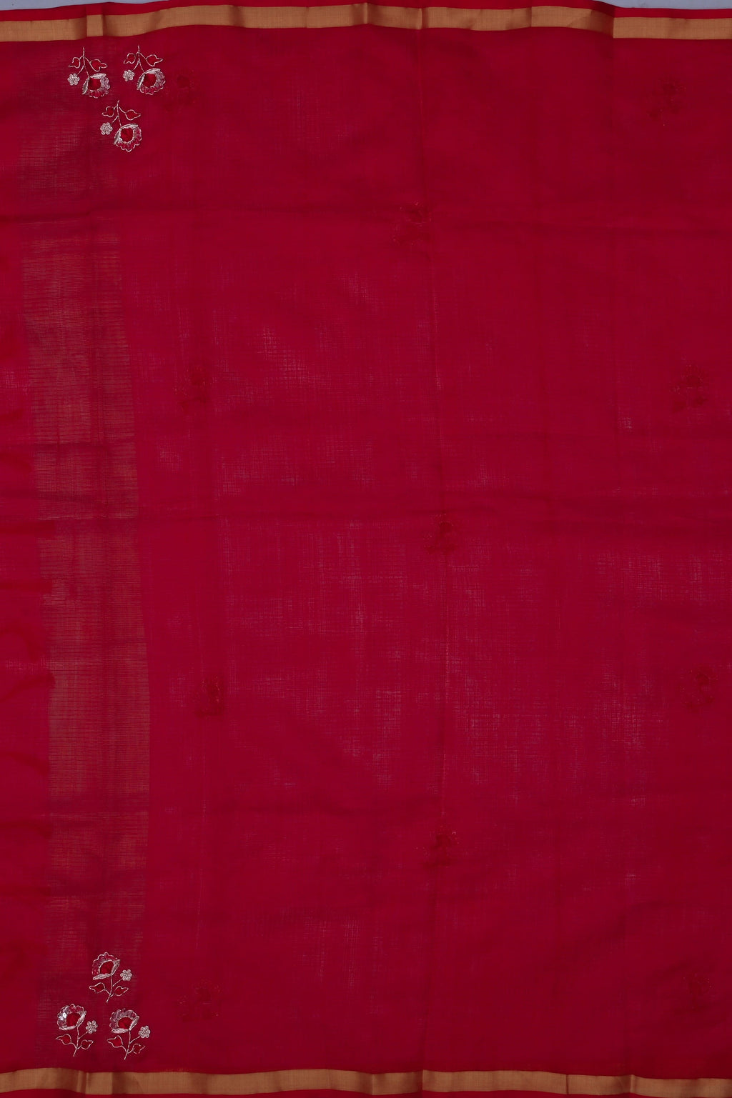 Pure Silk Kota Doria Hand Embroidered Saree
