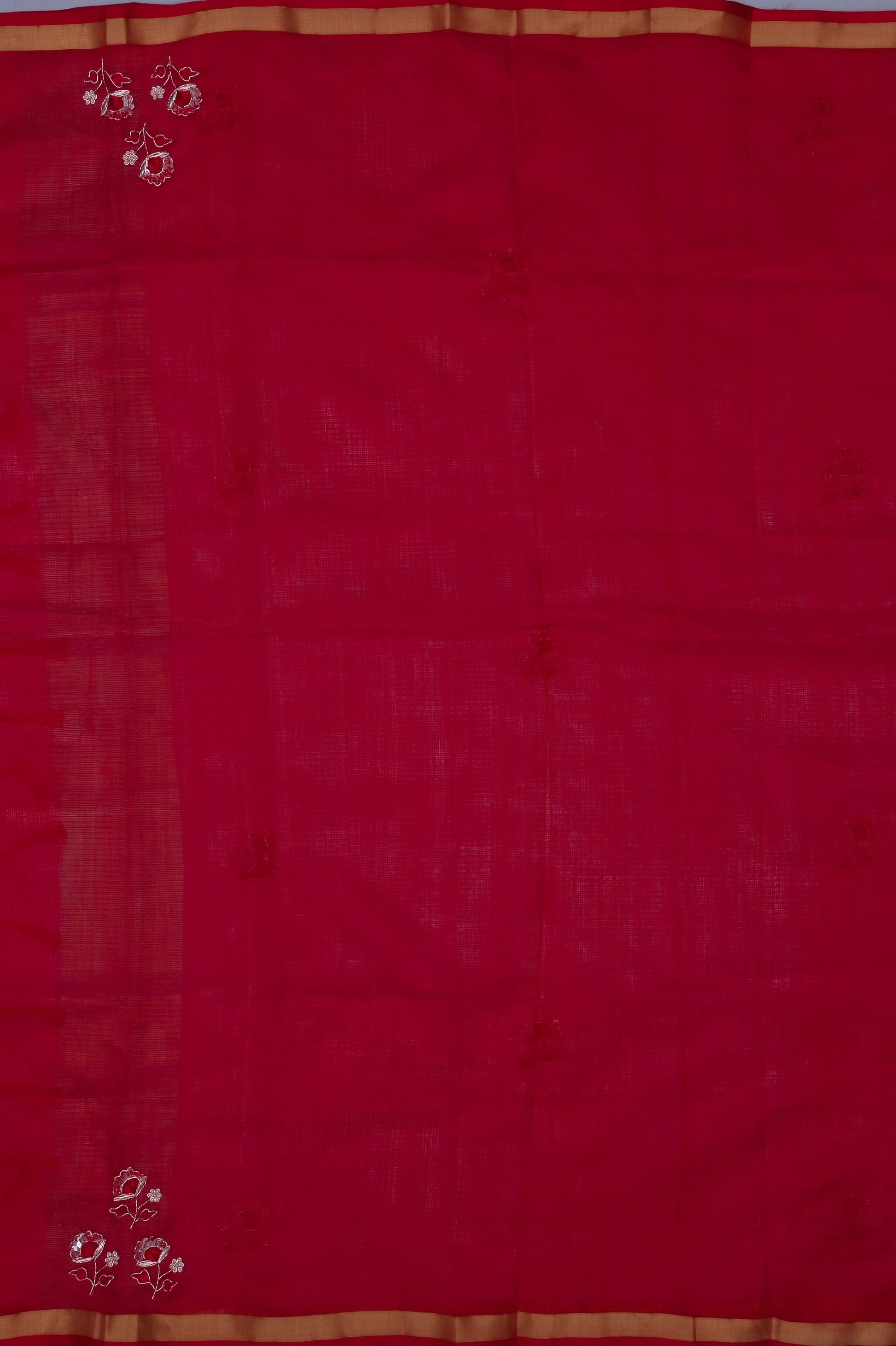 Pure Silk Kota Doria Hand Embroidered Saree