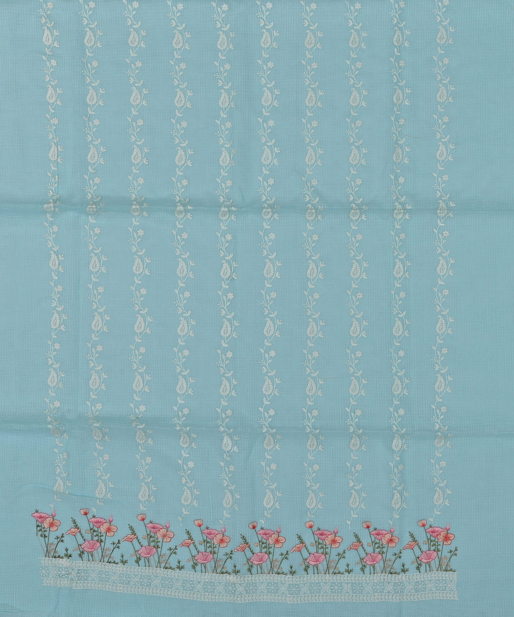 Pure Coton Kota Doria Embroidered Dress Material