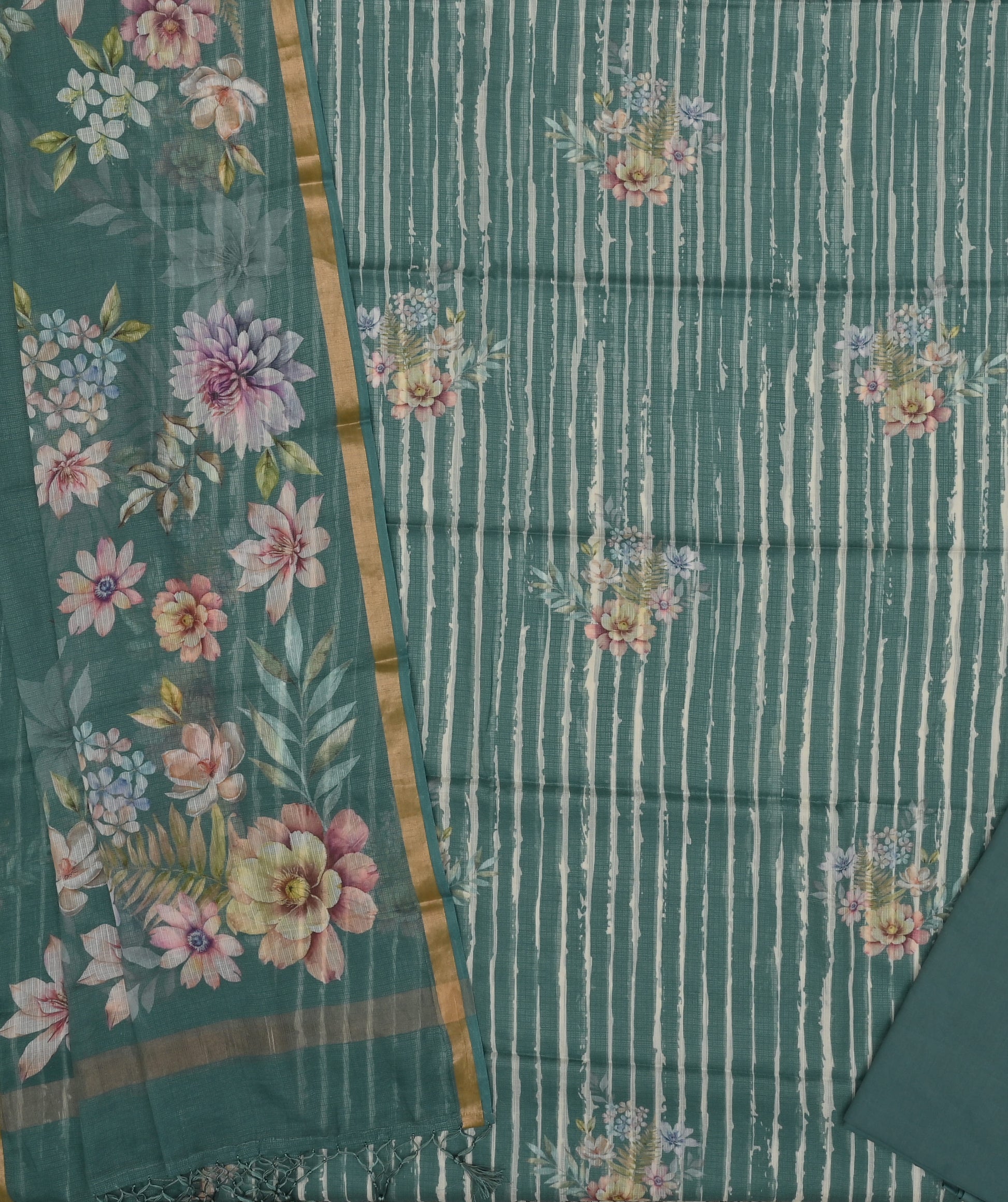 Pure Coton Kota Doria Digital Print Dress Material