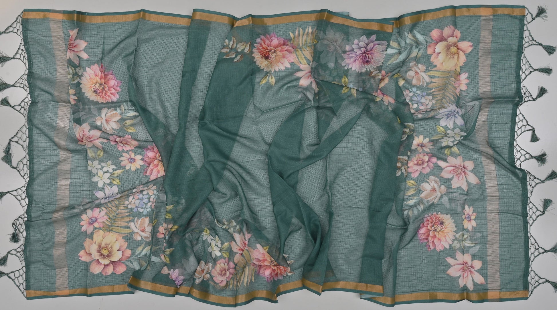 Pure Coton Kota Doria Digital Print Dress Material