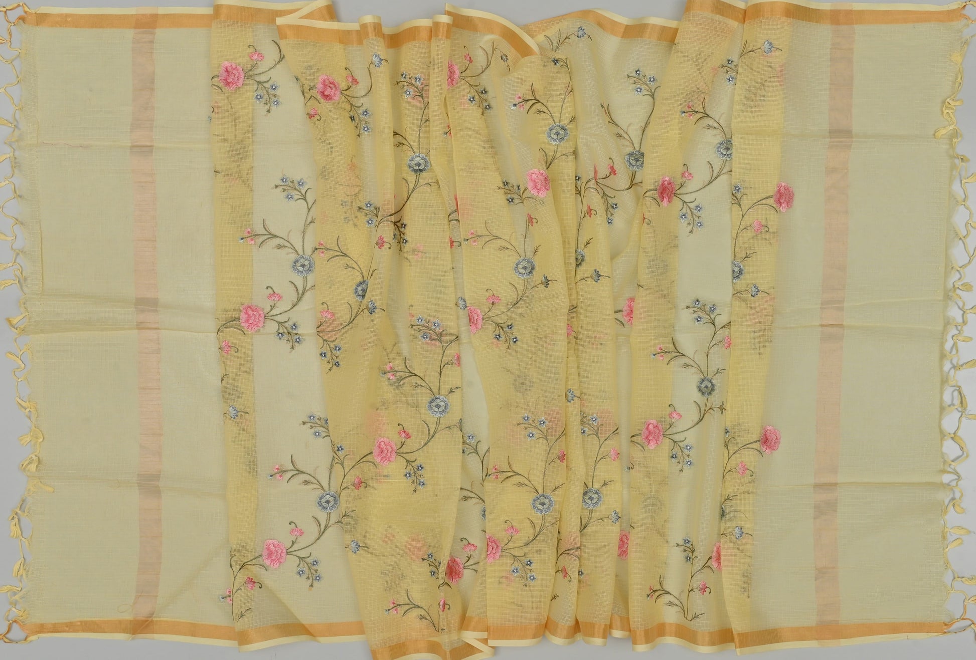 Pure Coton Kota Doria Embroidered Dress Material