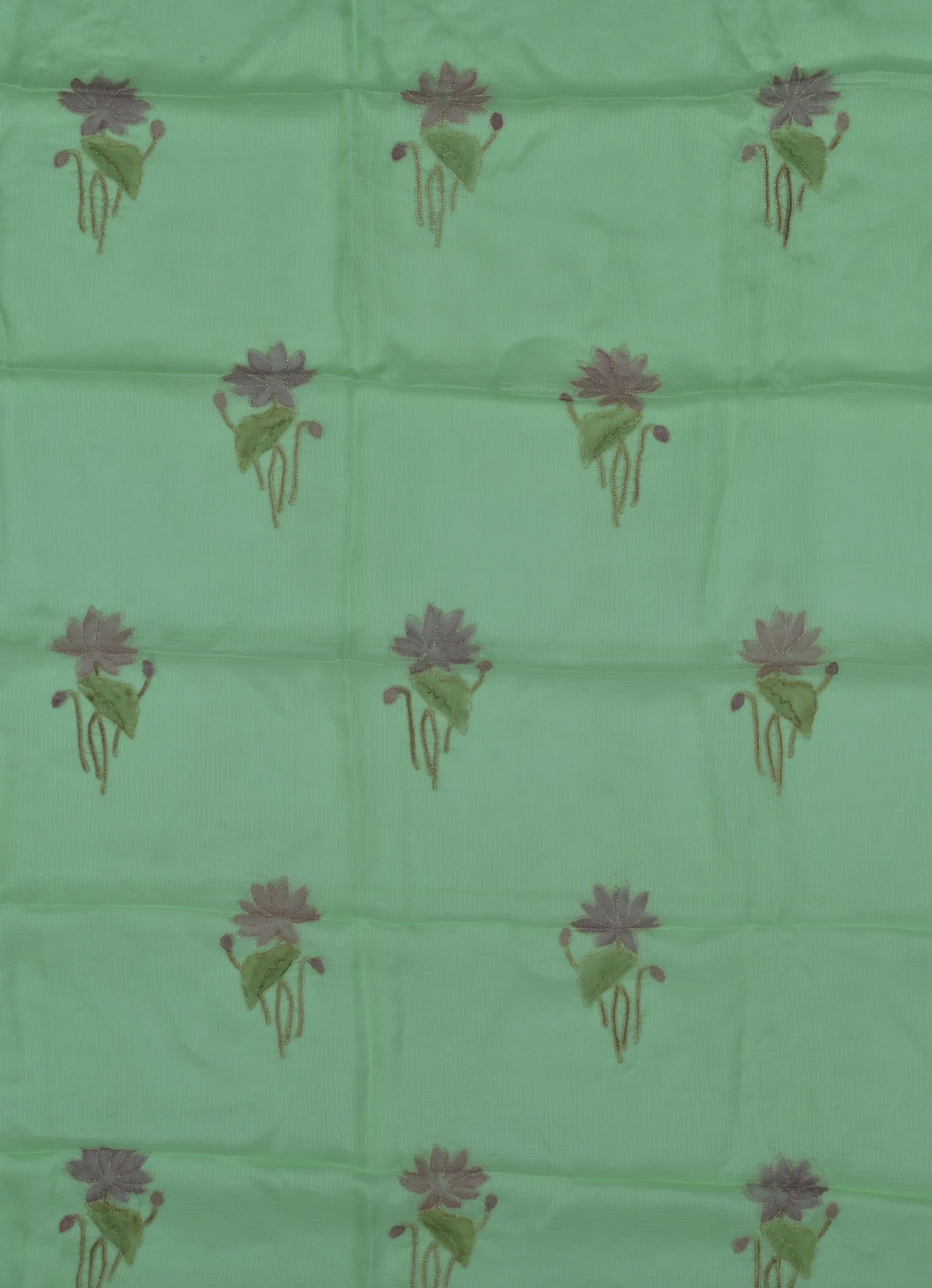Pure Silk Kota Doria Embroidered Dress Material Alongwith Hand Painting