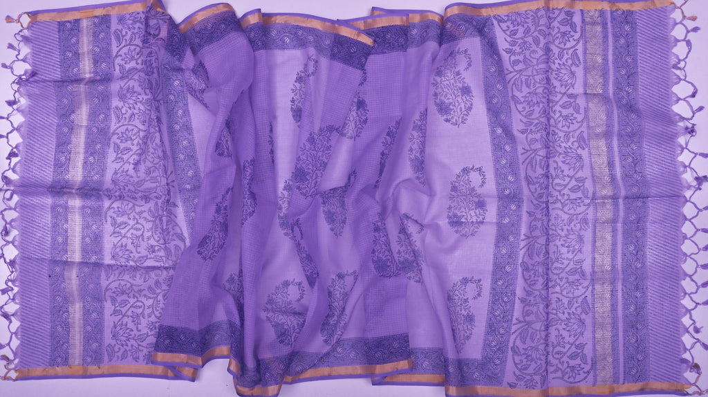 Pure Coton Kota Doria Hand Block Printed Dress Material