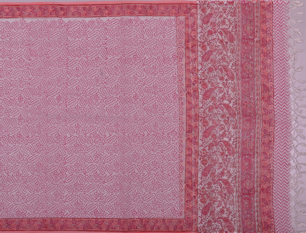 Pure Coton Kota Doria Hand Block Printed Dress Material