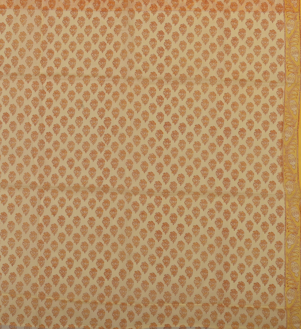 Pure Silk Kota Doria Hand Block Printed Dress Material