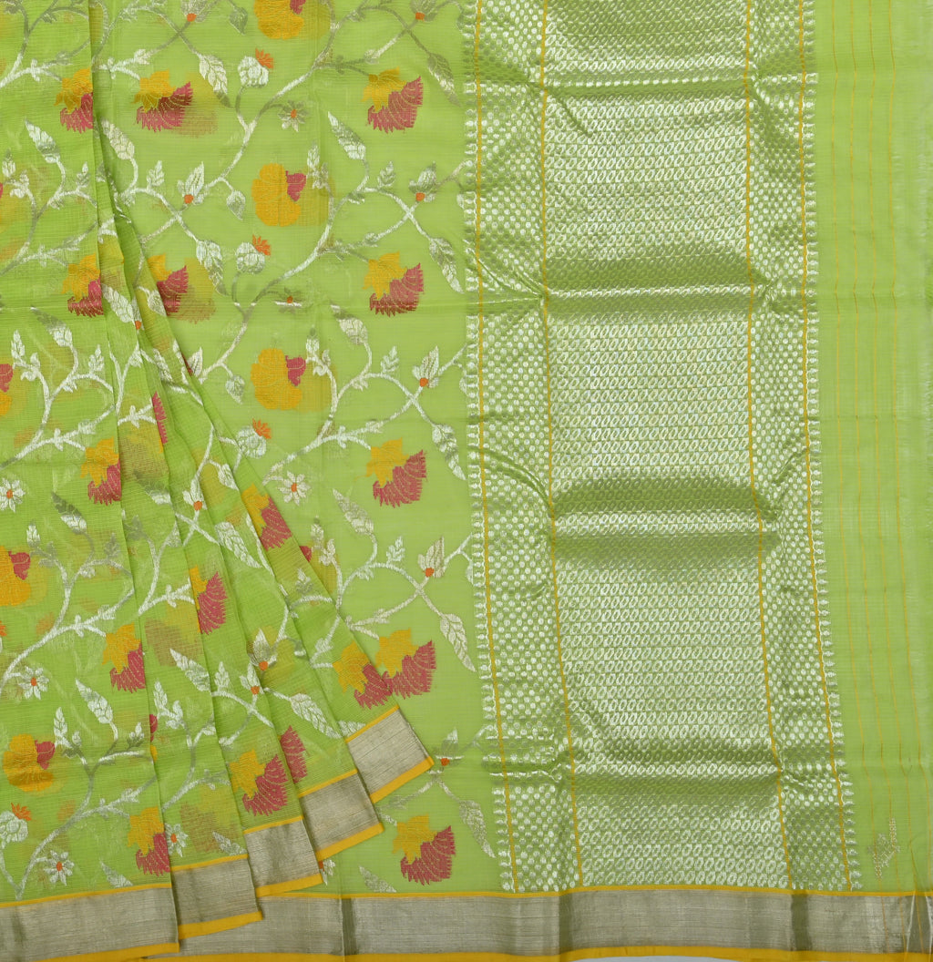Handwoven Real Zari Kota Doria Saree