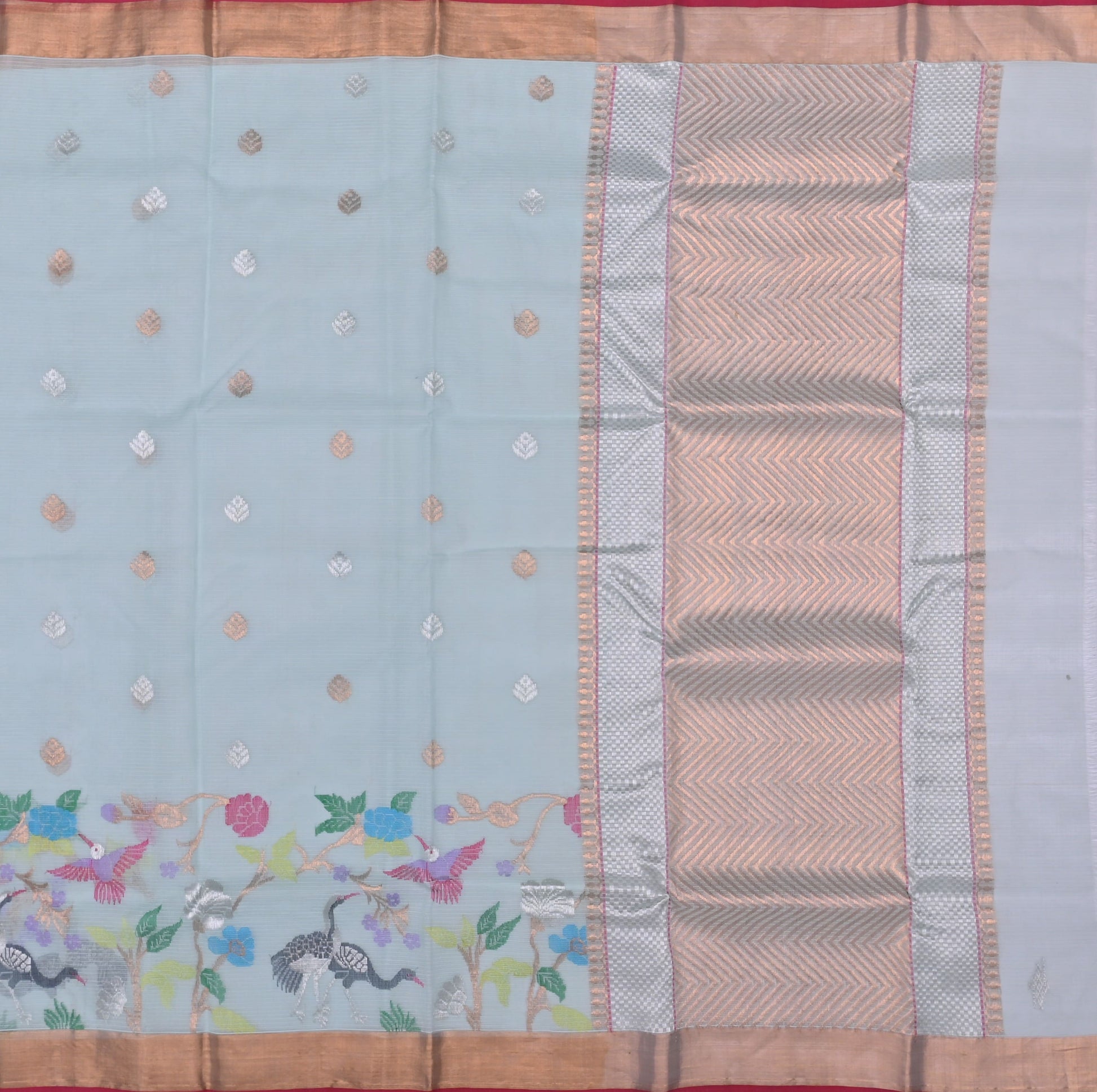Handwoven Real Zari Kota Doria Saree