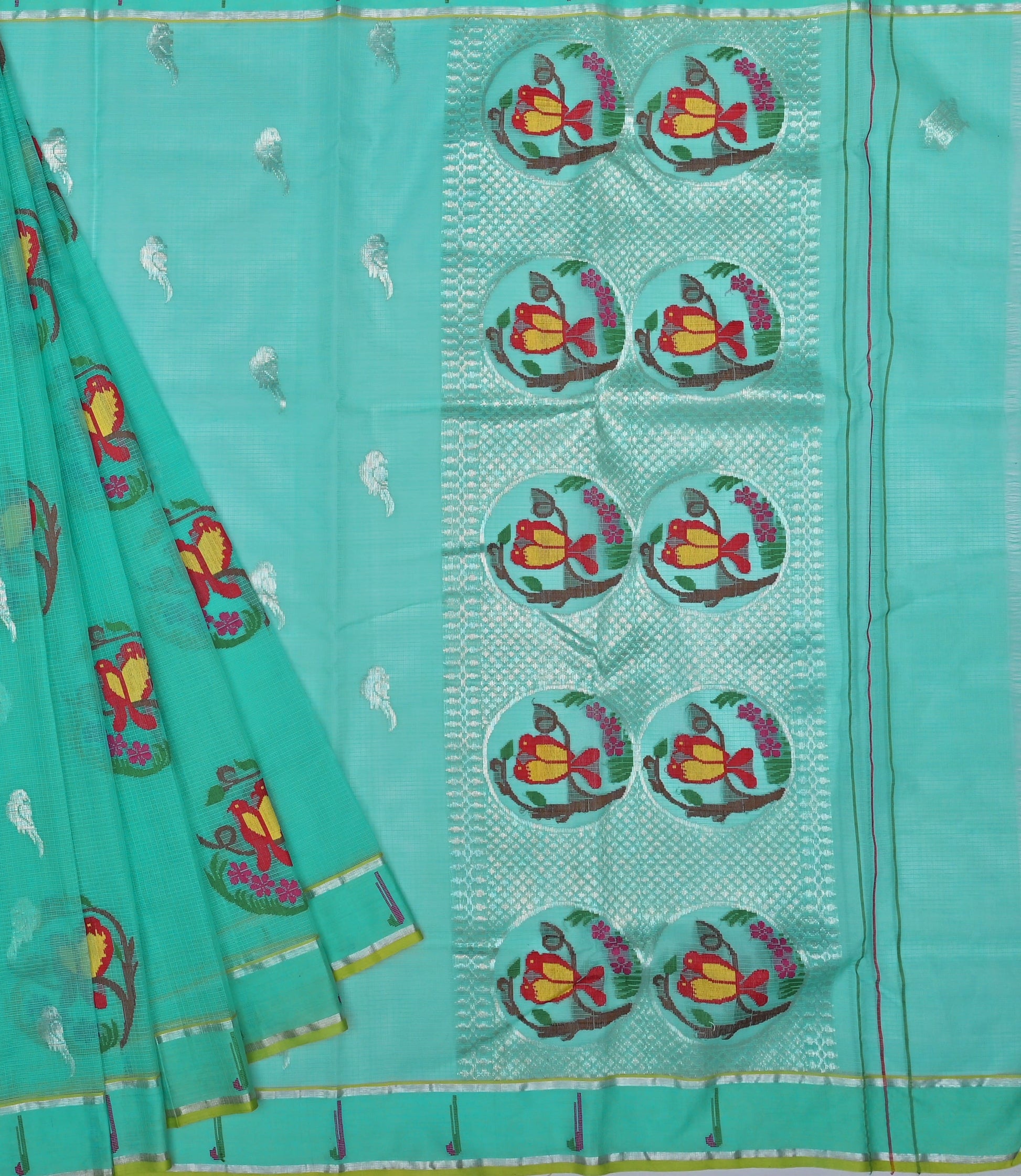 Handwoven Real Zari Kota Doria Saree