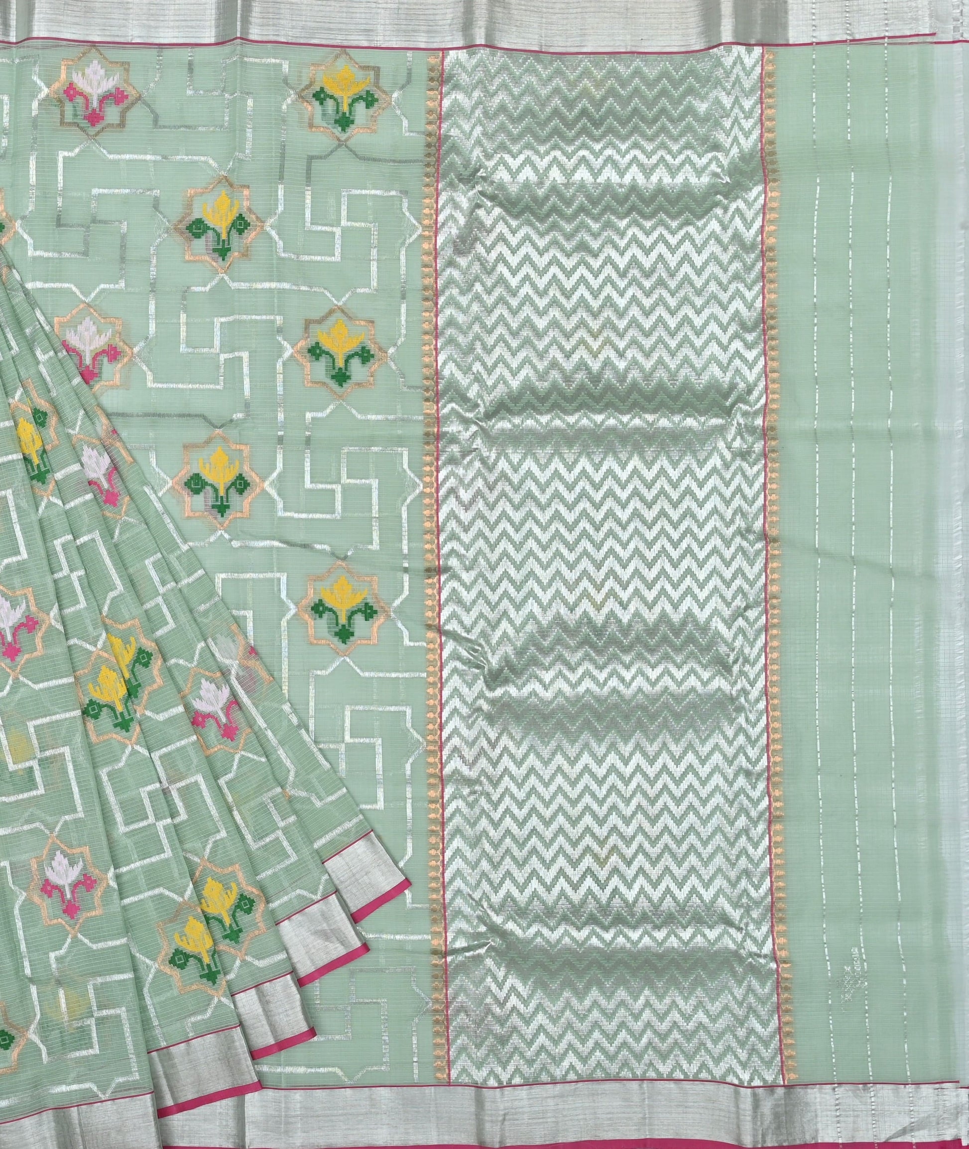 Handwoven Real Zari Kota Doria Saree