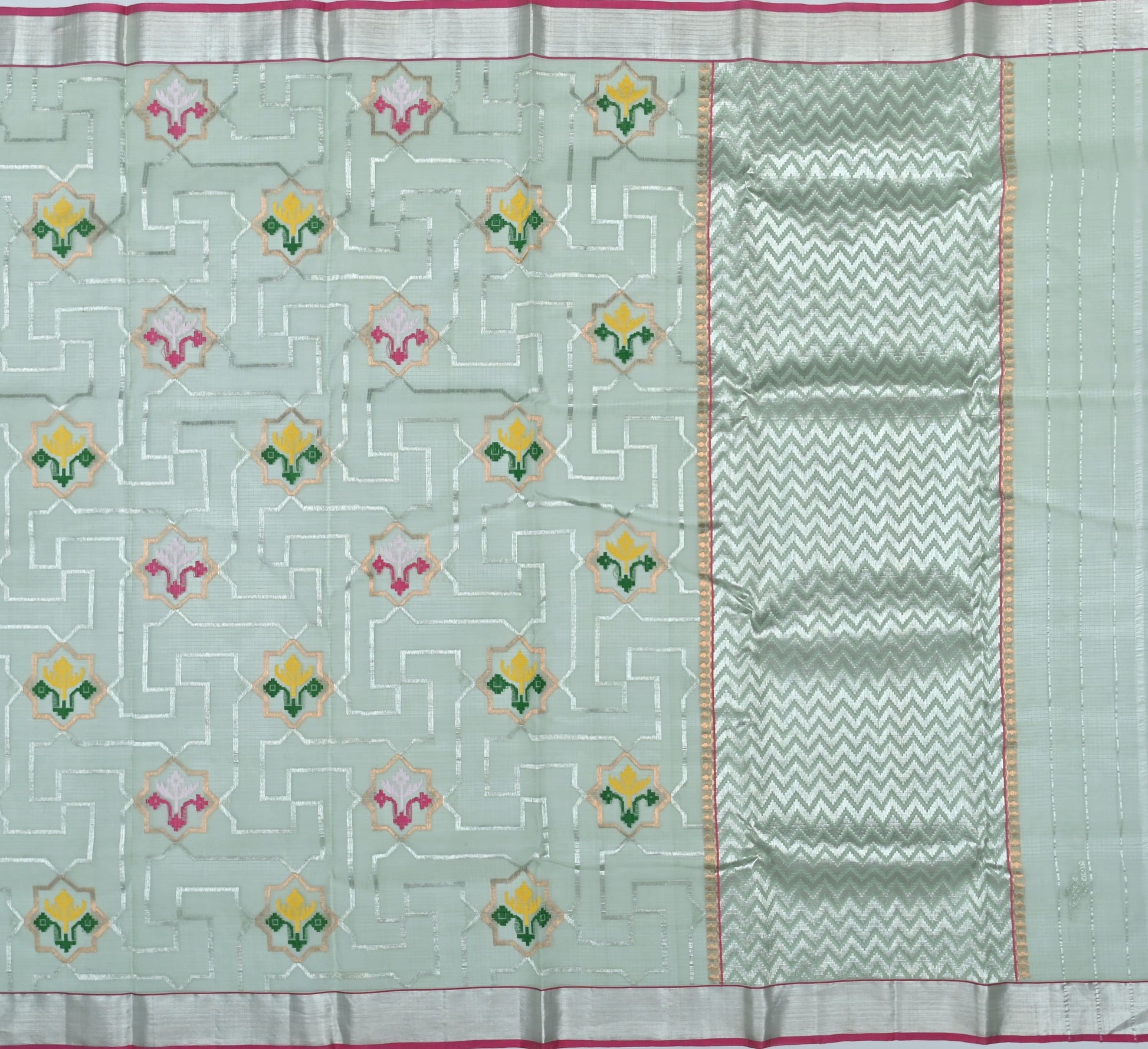 Handwoven Real Zari Kota Doria Saree