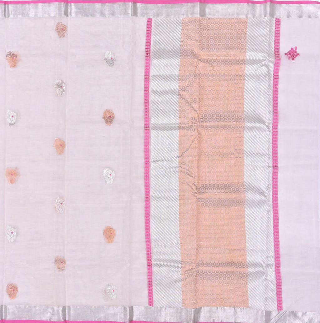 Handwoven Real Zari Kota Doria Saree