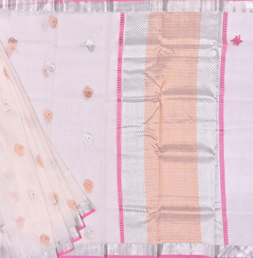 Handwoven Real Zari Kota Doria Saree
