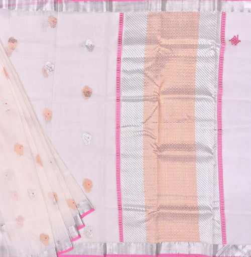 Handwoven Real Zari Kota Doria Saree