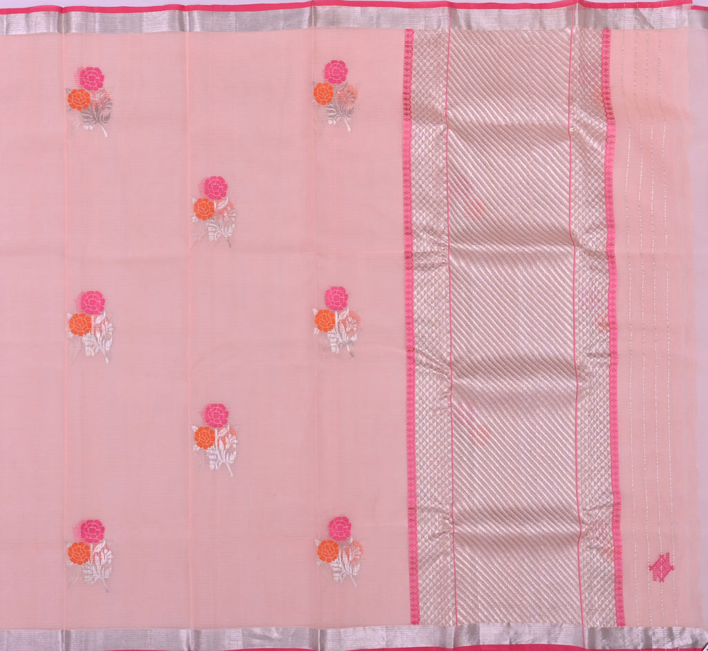 Handwoven Real Zari Kota Doria Saree