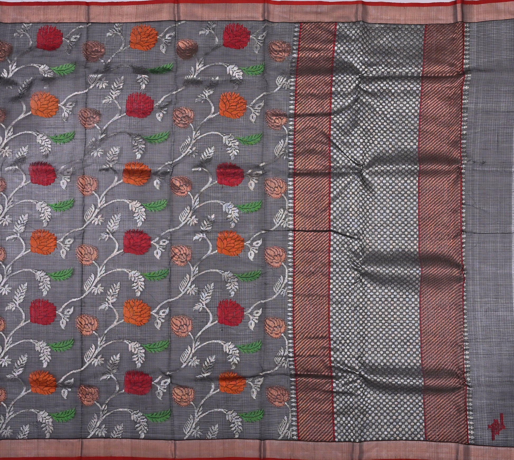 Handwoven Real Zari Kota Doria Saree