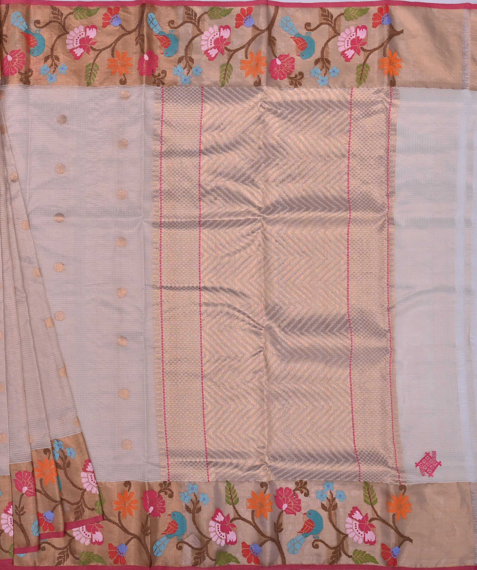 Handwoven Real Zari Kota Doria Saree