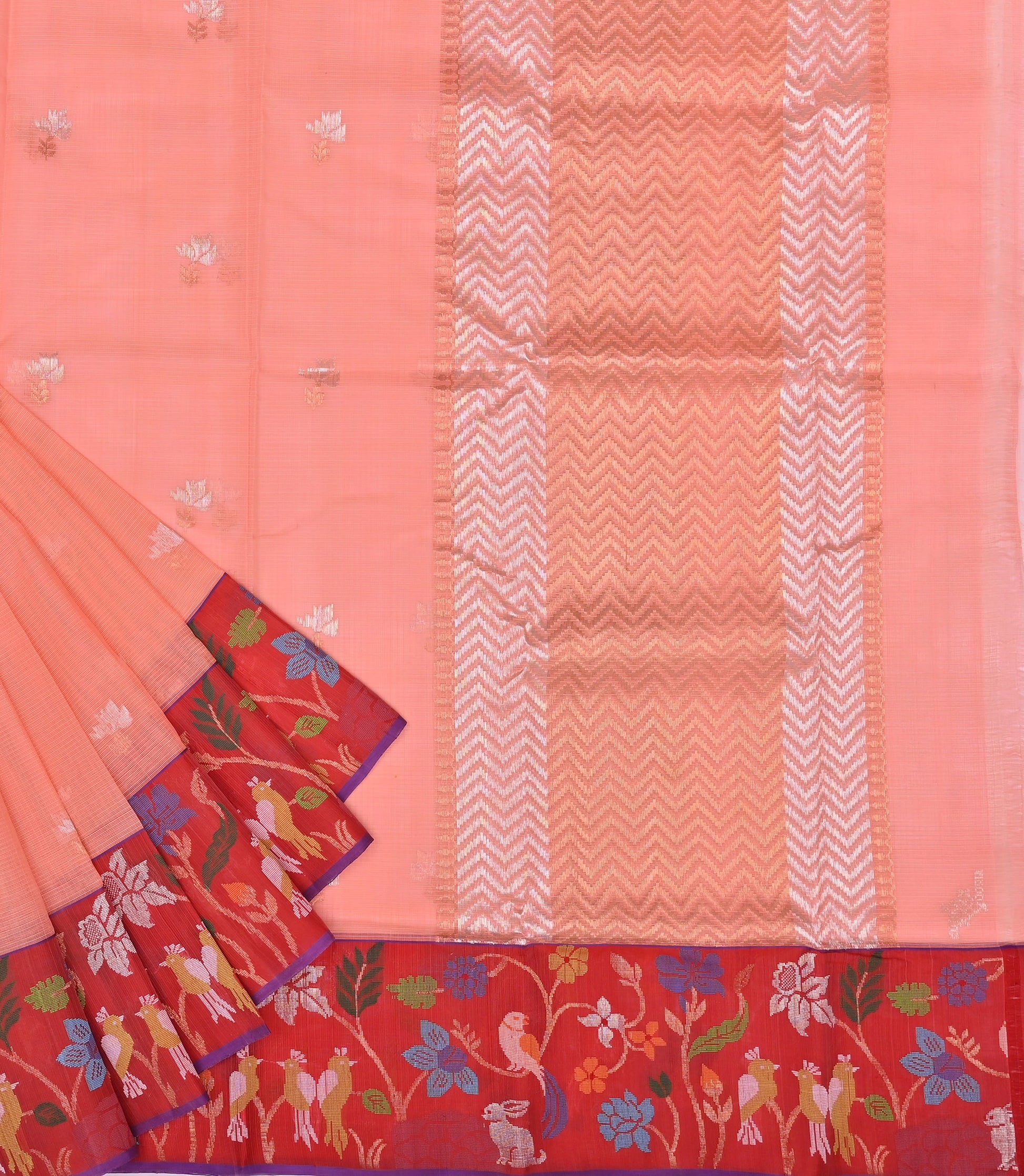 Handwoven Real Zari Kota Doria Saree