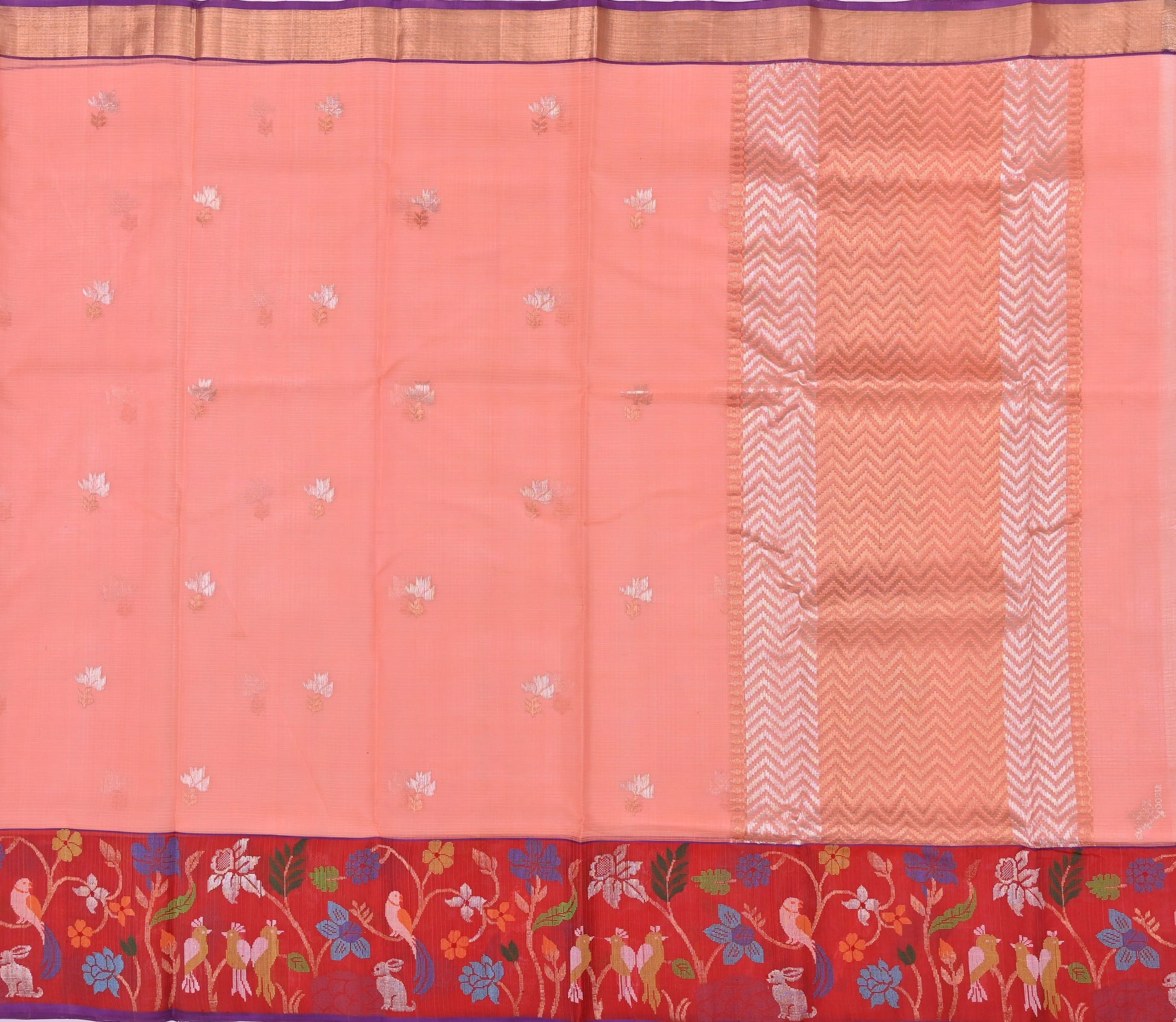 Handwoven Real Zari Kota Doria Saree