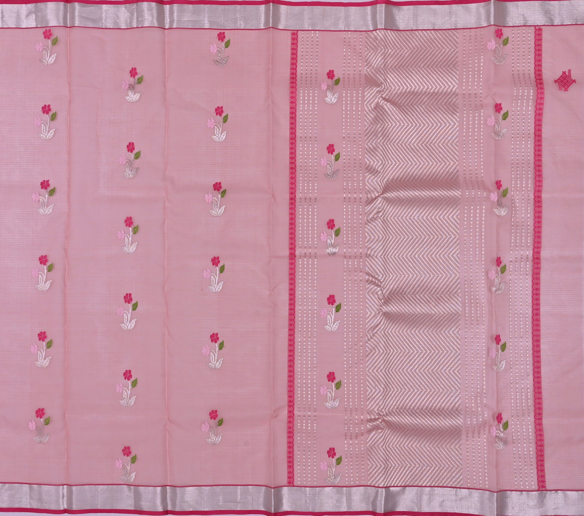 Handwoven Real Zari Kota Doria Saree