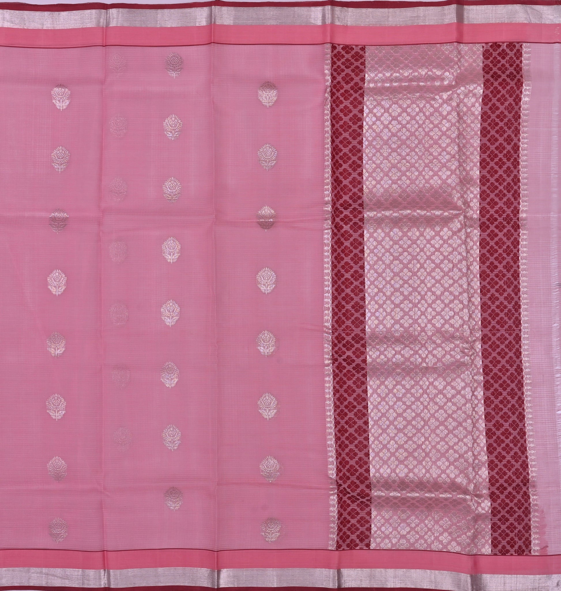 Handwoven Real Zari Kota Doria Saree