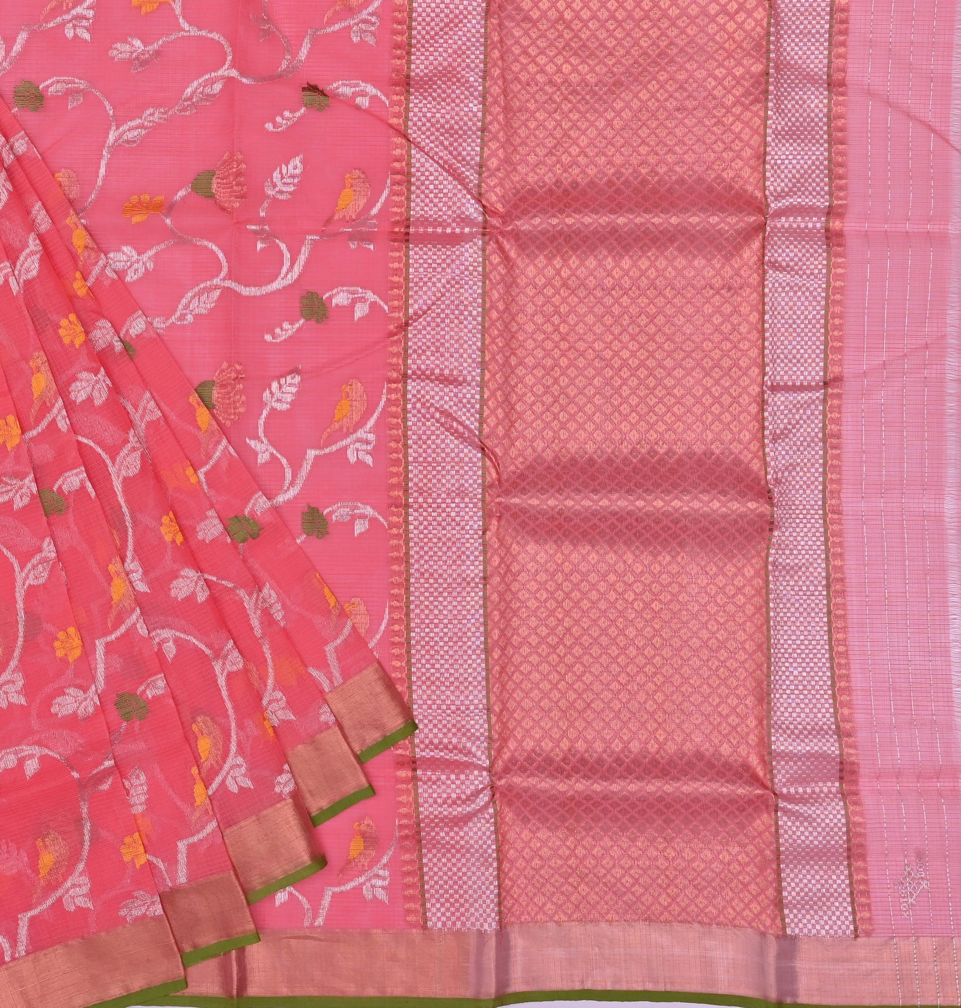 Handwoven Real Zari Kota Doria Saree