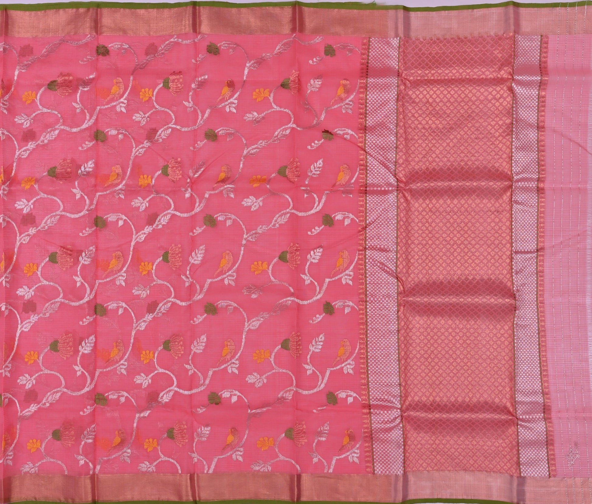 Handwoven Real Zari Kota Doria Saree