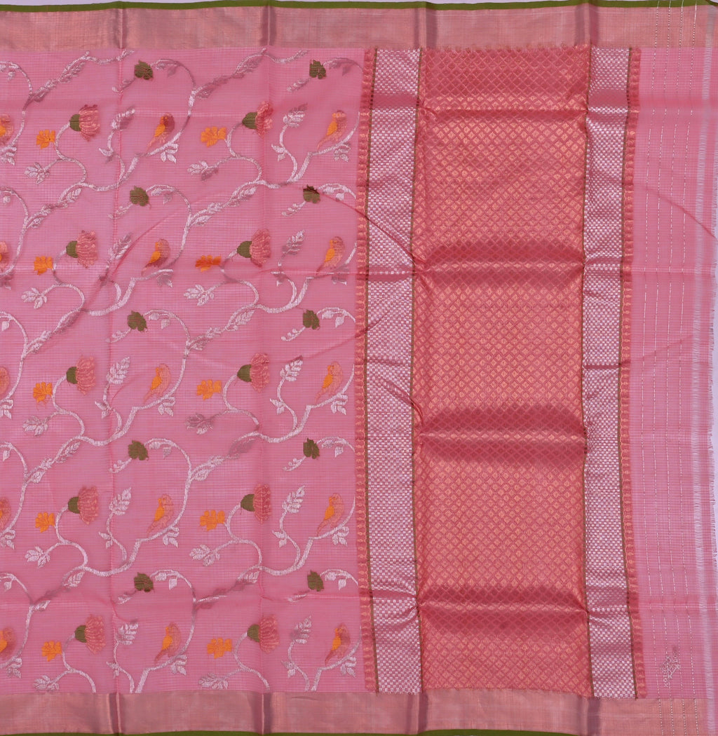 Handwoven Real Zari Kota Doria Saree