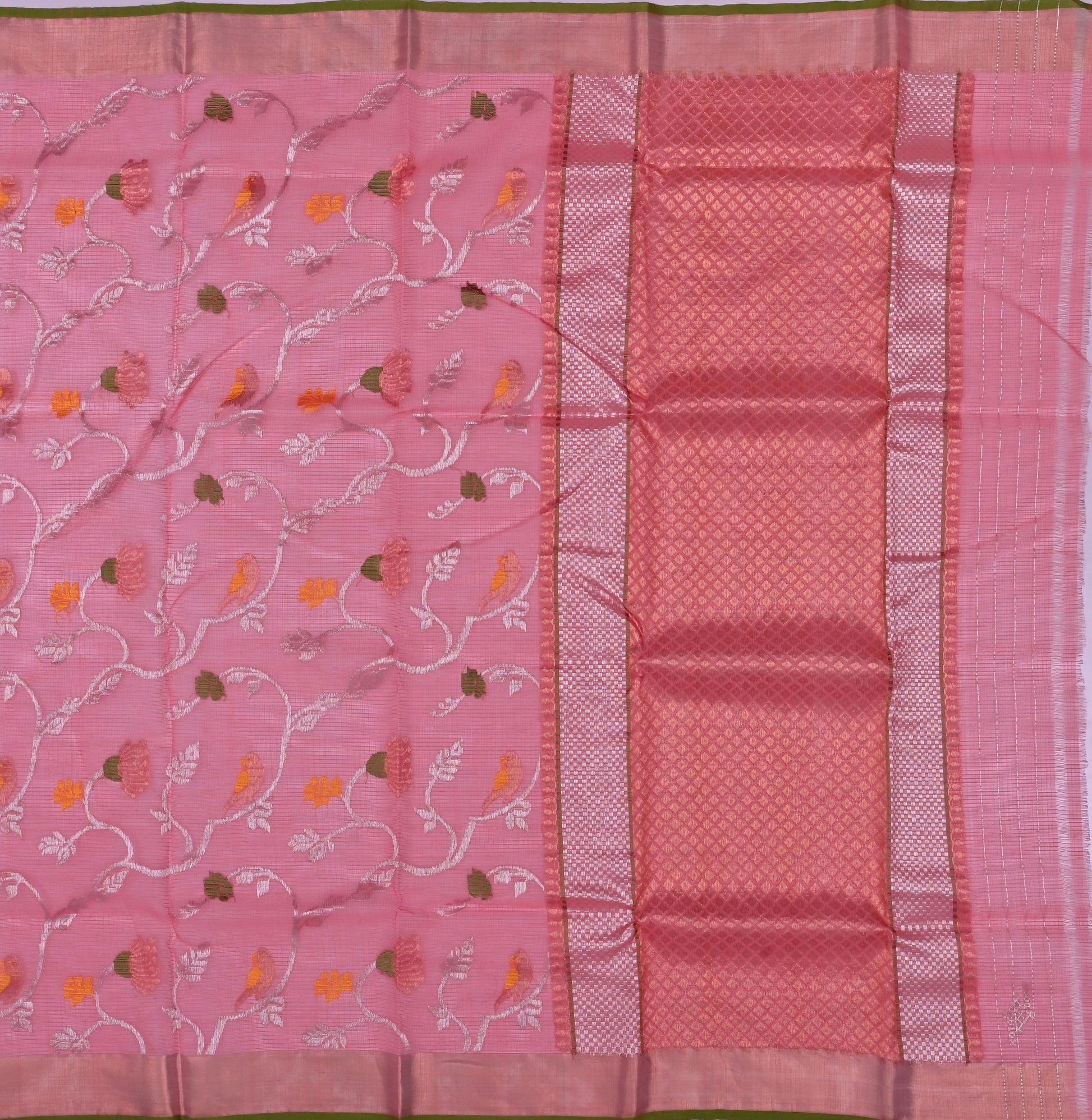 Handwoven Real Zari Kota Doria Saree